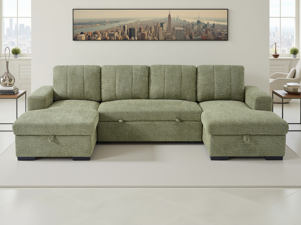 Como Sofabed U Shape Corner In Green