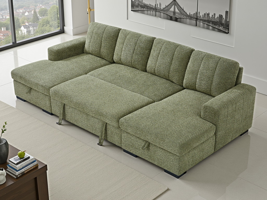 Como Sofabed U Shape Corner In Green