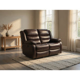 Conrad Manual Recliner Sofa  2 Seater In Brown