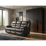 Conrad Manual Recliner Sofa 3 Seater In Black
