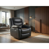 Conrad Manual Recliner Sofa Armchair In Black