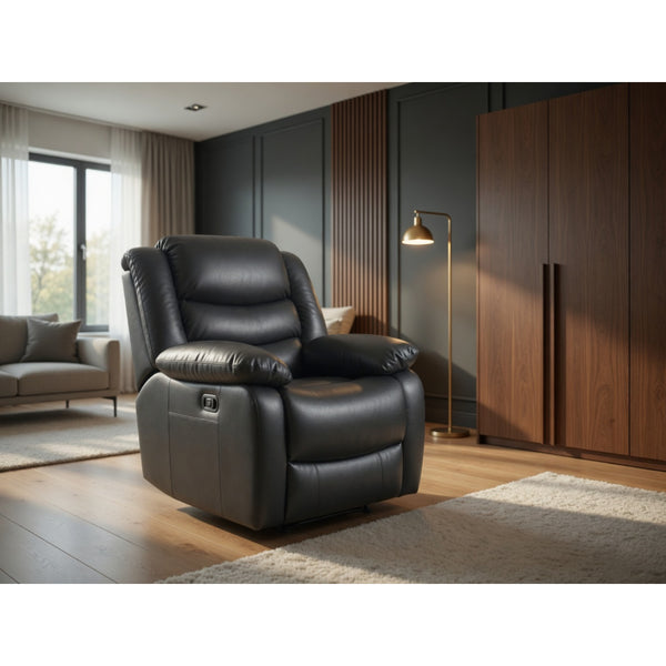 Conrad Manual Recliner Sofa Armchair In Black
