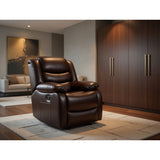 Conrad Manual Recliner Sofa Armchair In Brown
