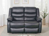 Conrad Manual Recliner Sofa  2 Seater In Black