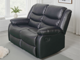 Conrad Manual Recliner Sofa  2 Seater In Black
