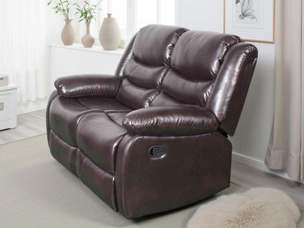 Conrad Manual Recliner Sofa  2 Seater In Brown