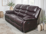Conrad Manual Recliner Sofa  3 Seater In Brown