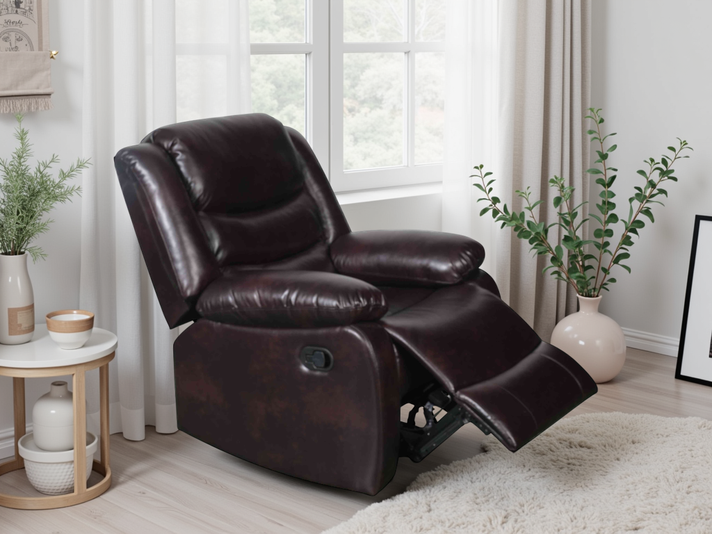 Conrad Manual Recliner Sofa Armchair In Brown