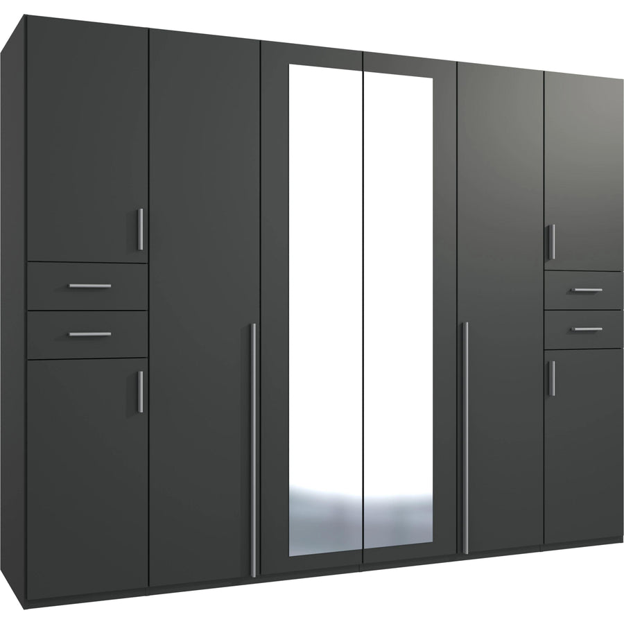 Richmond Graphite 6 Door Wardrobe with Mirrors and Drawers - image 3
