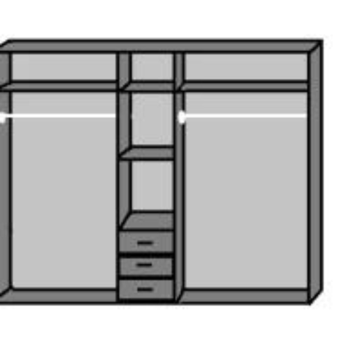 Bexley White 5 Door Mirrored Wardrobe with 3 Drawers - image 4