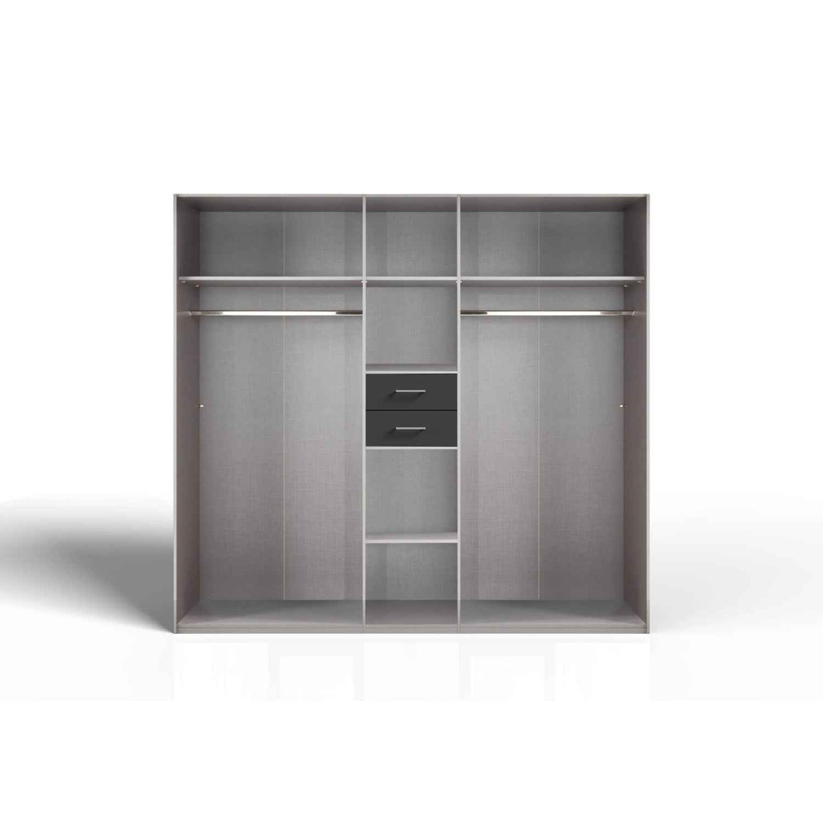 Alnwick 5 Door Wardrobe in Sahara Grey with Mirrors and Drawers