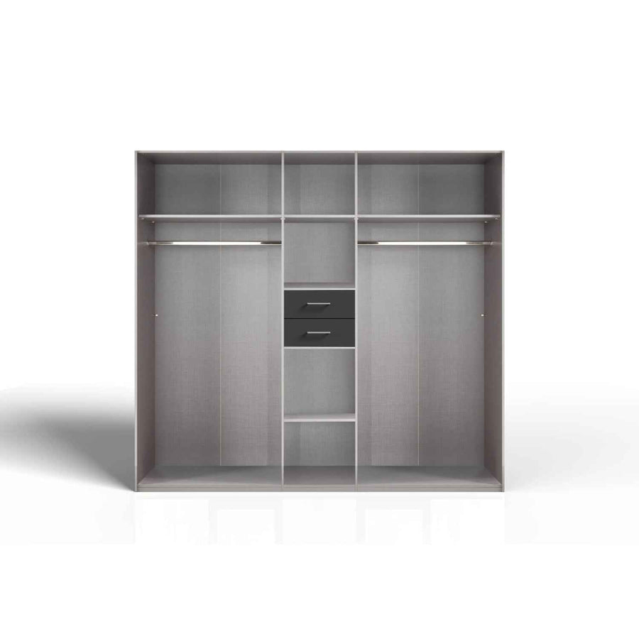 Alnwick 5 Door Wardrobe in Sahara Grey with Mirrors and Drawers