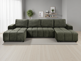 Shanghai LuxuryU Shape Corner Sofabed In  Green