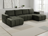 Shanghai LuxuryU Shape Corner Sofabed In  Green
