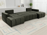 Shanghai LuxuryU Shape Corner Sofabed In  Green