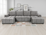 Shanghai Luxury  U Shape Corner Sofabed In Grey