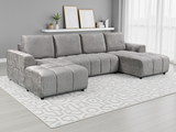 Shanghai Luxury  U Shape Corner Sofabed In Grey