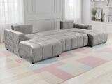 Shanghai Luxury  U Shape Corner Sofabed In Grey