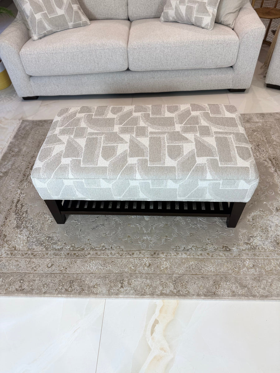 Ledbury Beige Patterned Footstool – view 3