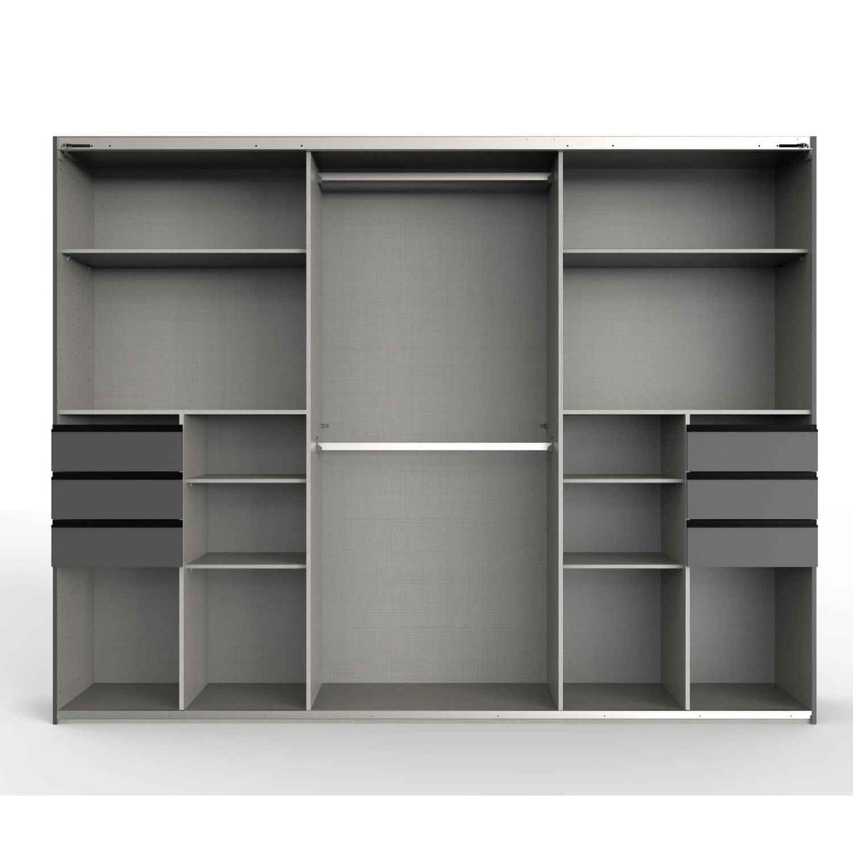 Cambridge 270cm Oak and Black Sliding Door Wardrobe