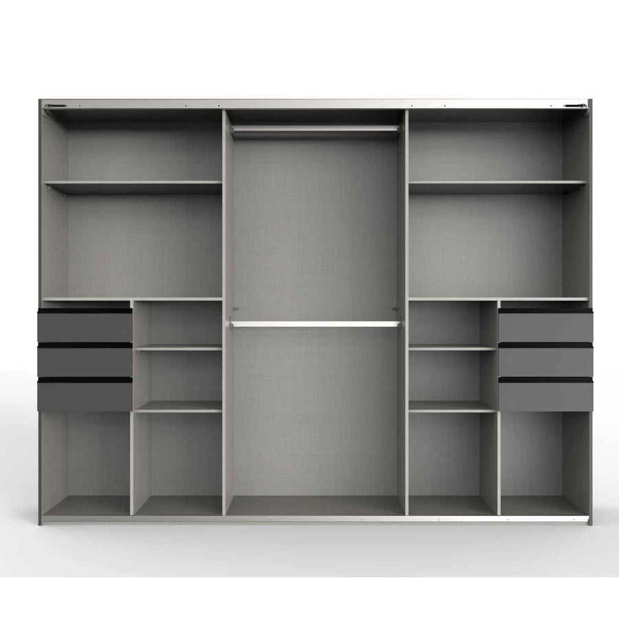 Cambridge 270cm Oak and Black Sliding Door Wardrobe
