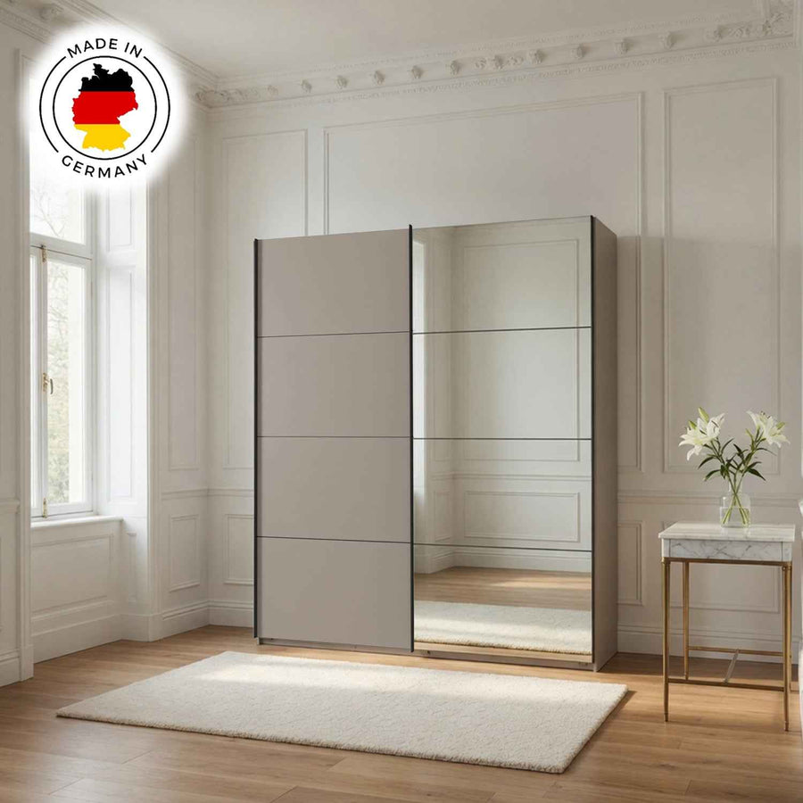 Arundel Sahara Grey 180cm Sliding Door Wardrobe with Mirror