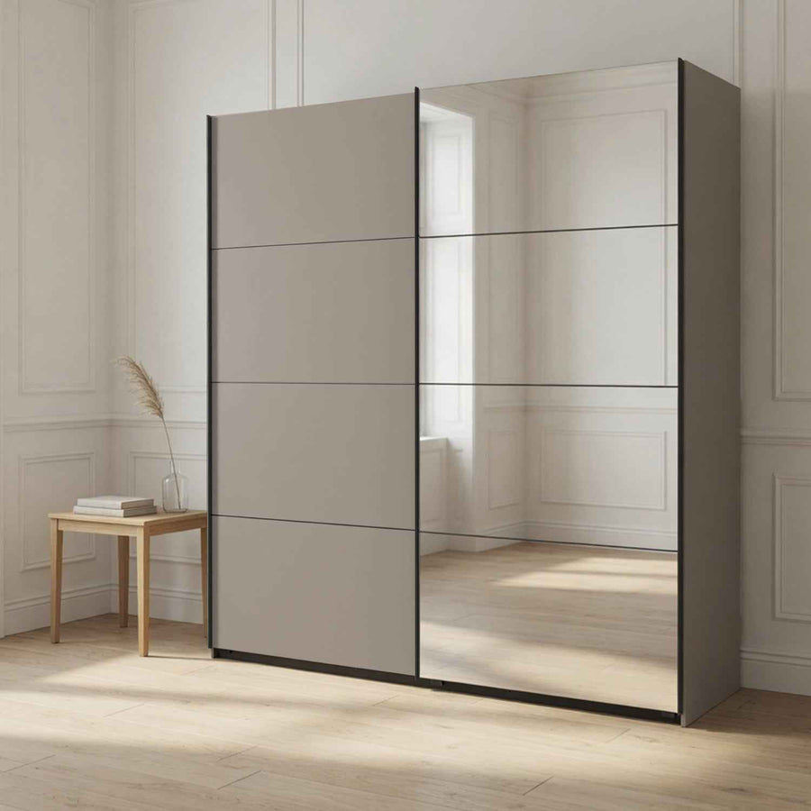 Arundel Sahara Grey 225cm Sliding Door Wardrobe with Mirror