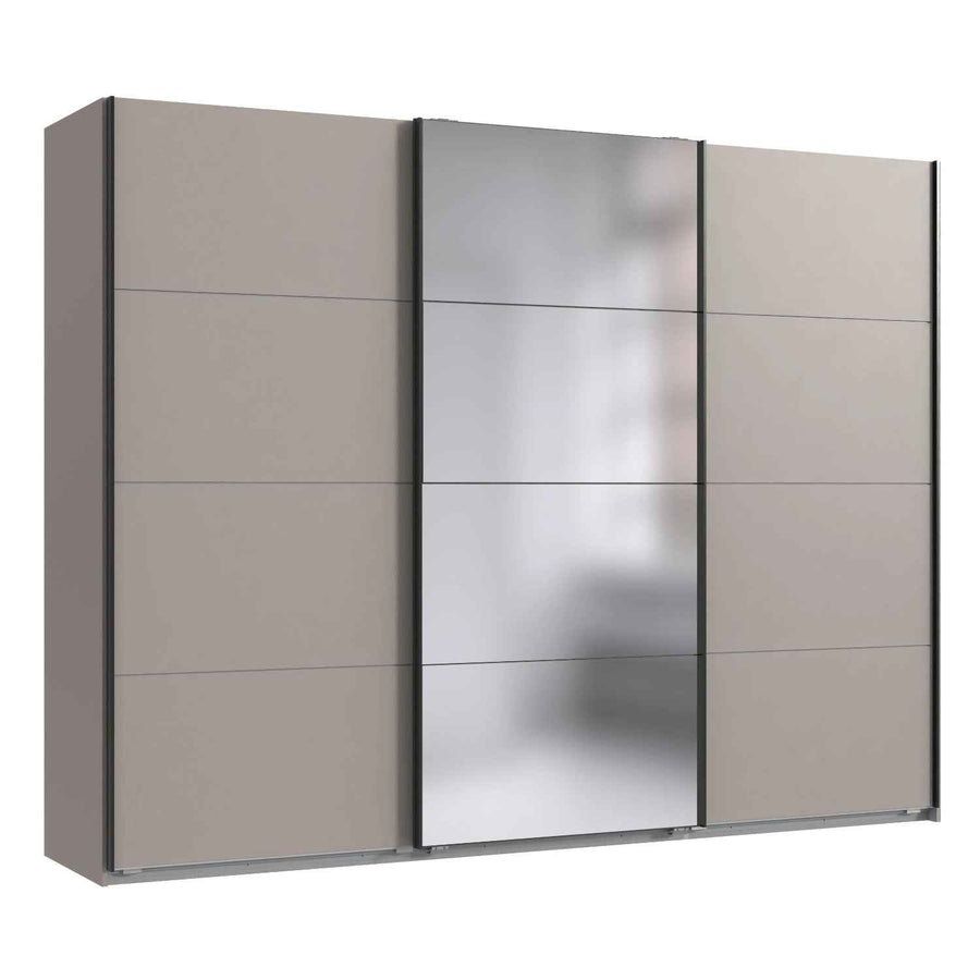 Arundel Sahara Grey 270cm Sliding Door Wardrobe with Mirror