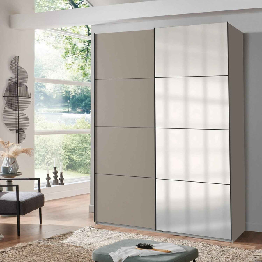 Arundel Sahara Grey 135cm Sliding Door Wardrobe with Mirror