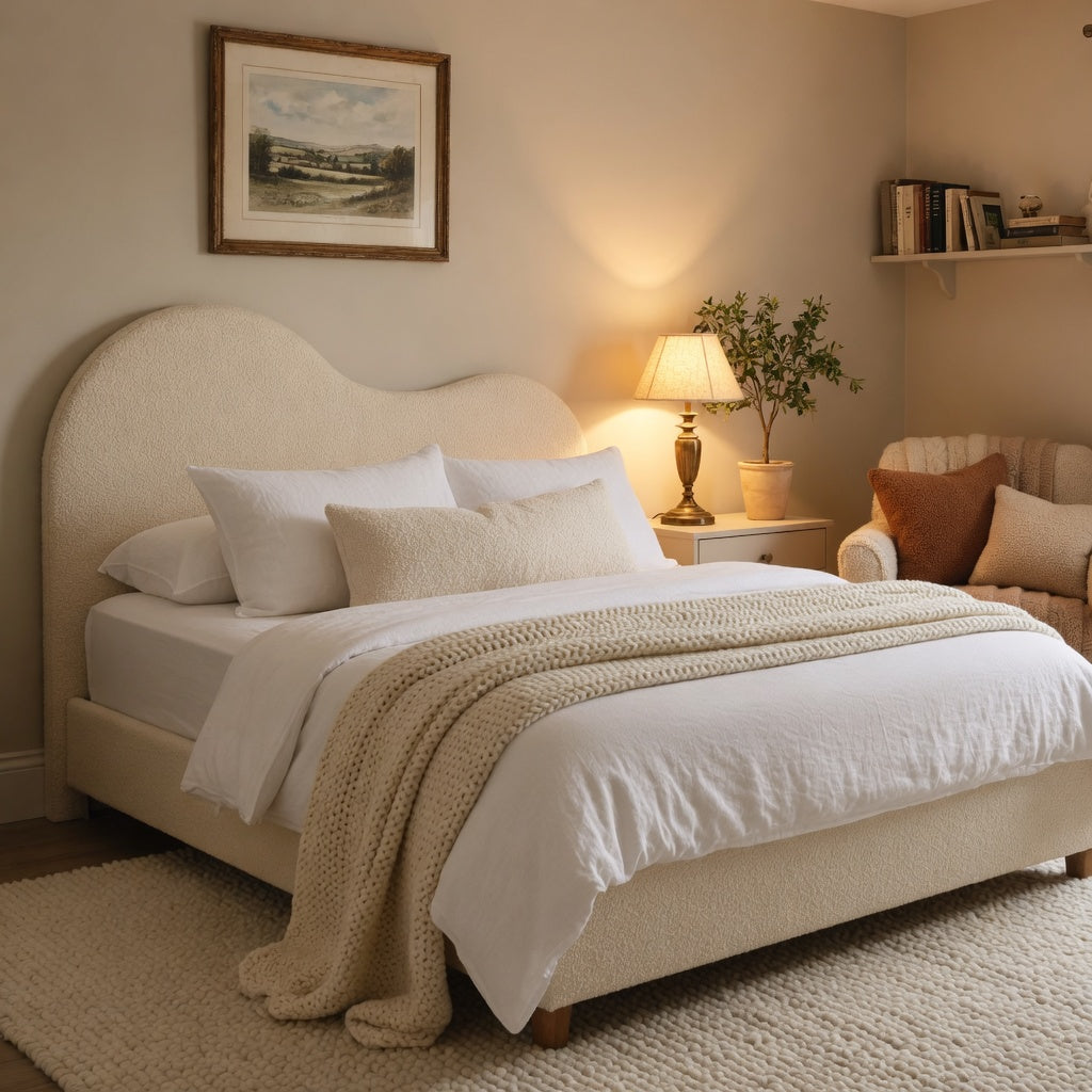 Cloud Boucle Upholstered Bed Frame