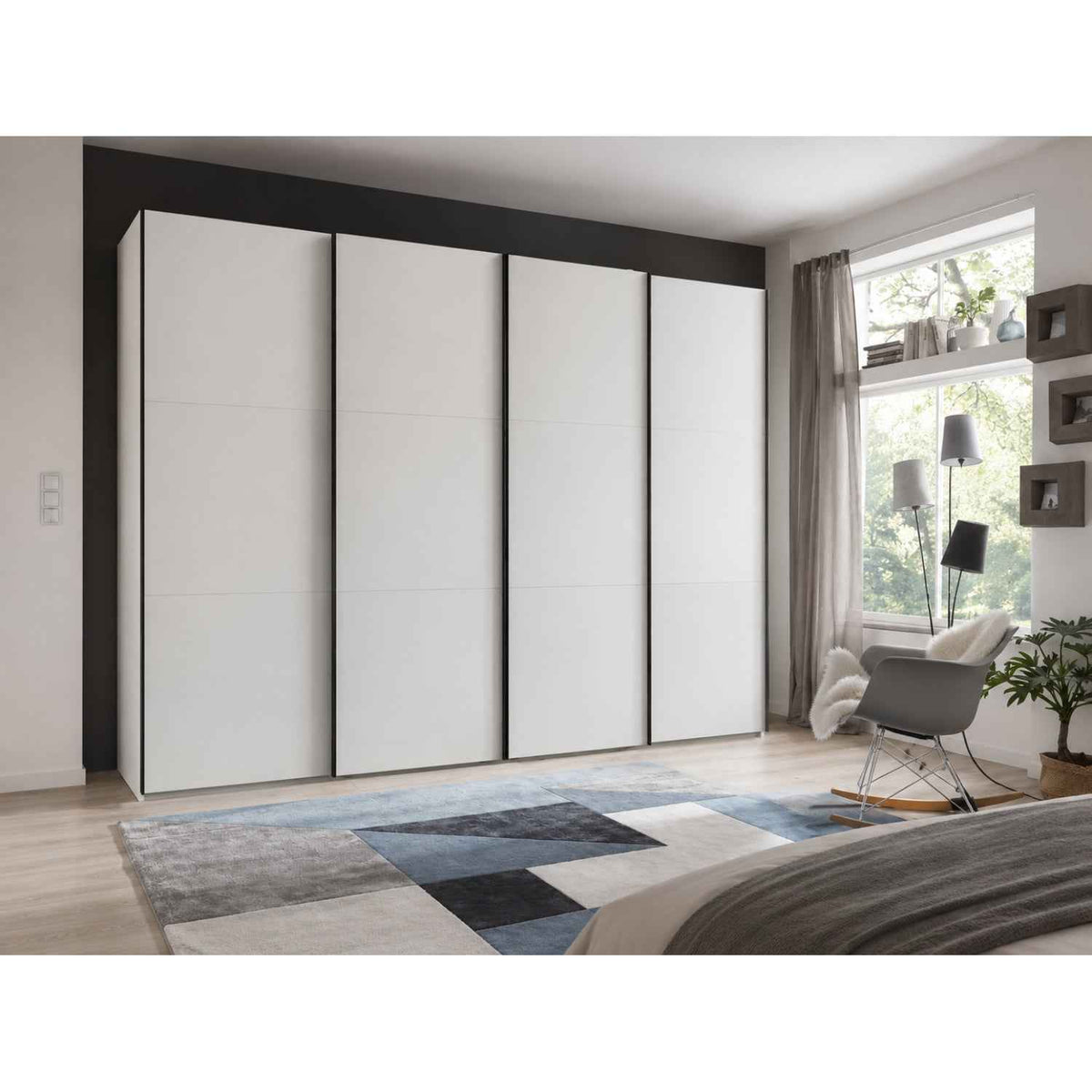 Guildford 4 Door Sliding Wardrobe in White