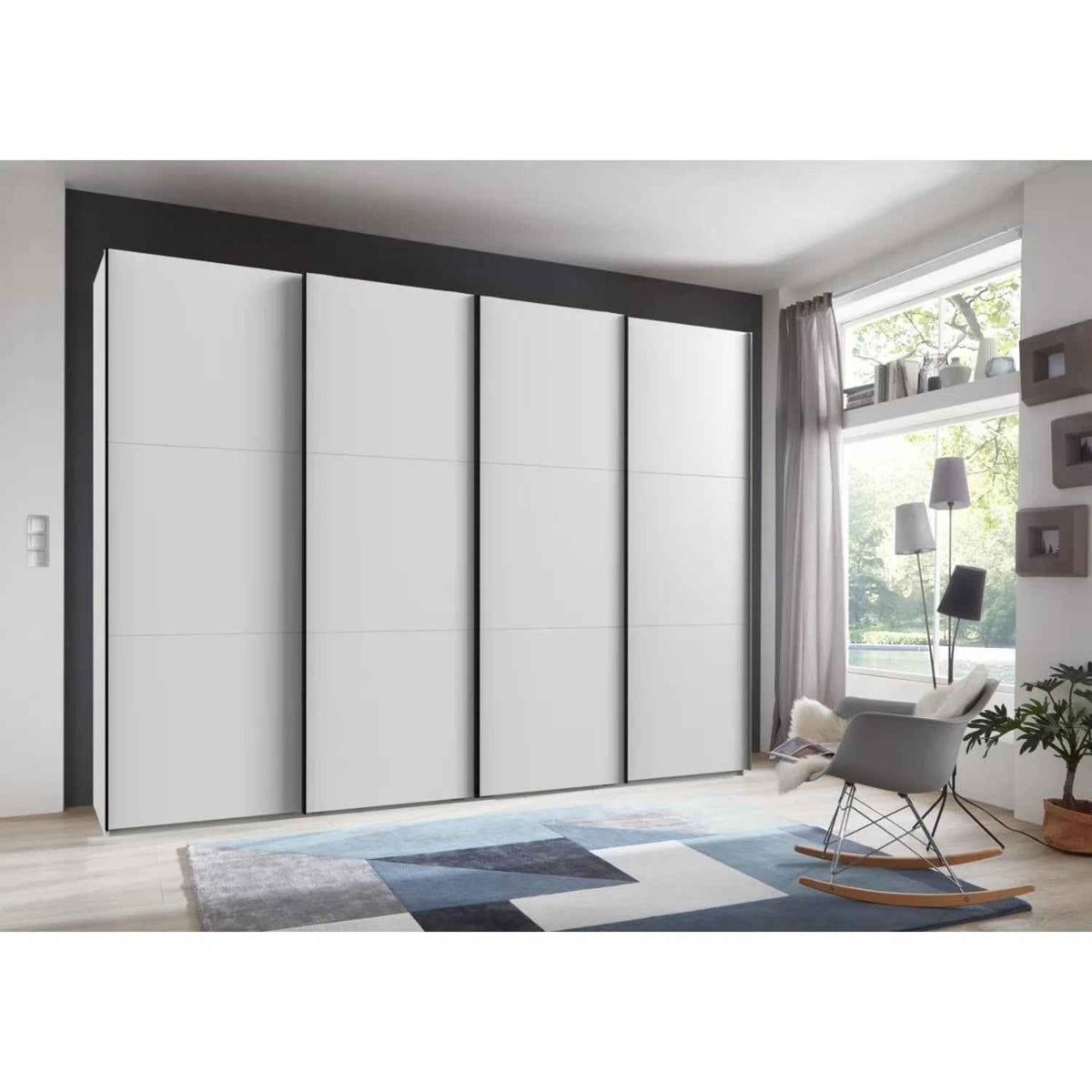 Guildford 4 Door Sliding Wardrobe in White
