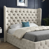 Florence Wide Winged Upholstered Soft Velvet Bed Frame