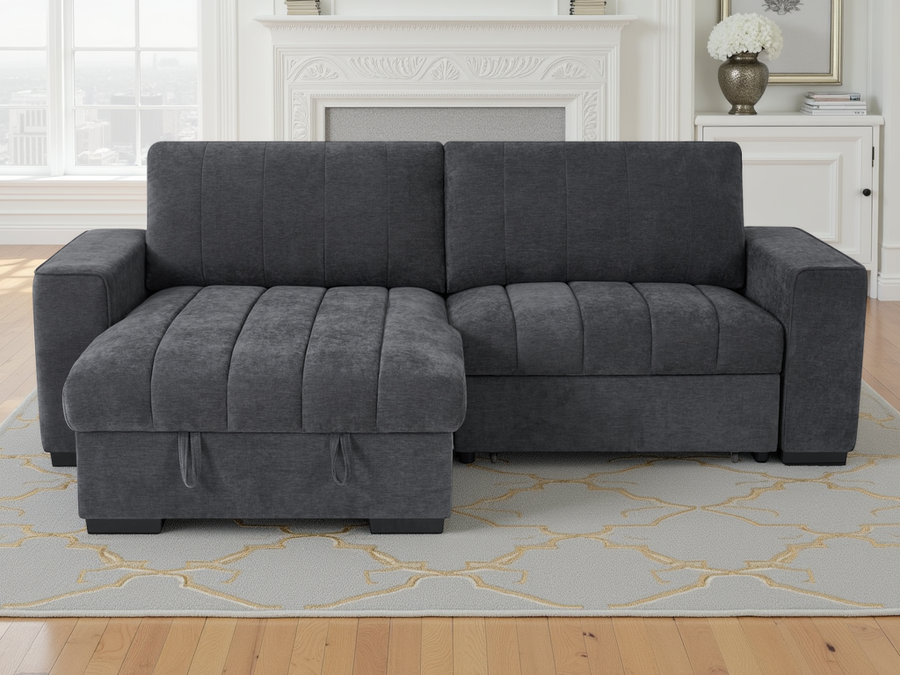 Bakewell Grey Universal Corner Sofa Bed with Storage – view 4