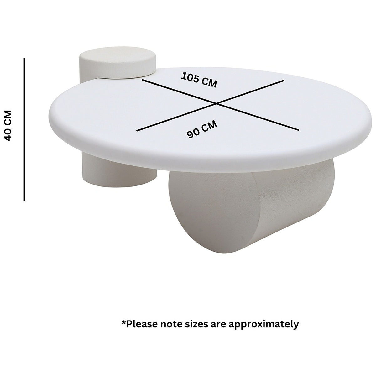 Orbica White Geometric Boho Textured Coffee Table - image 7