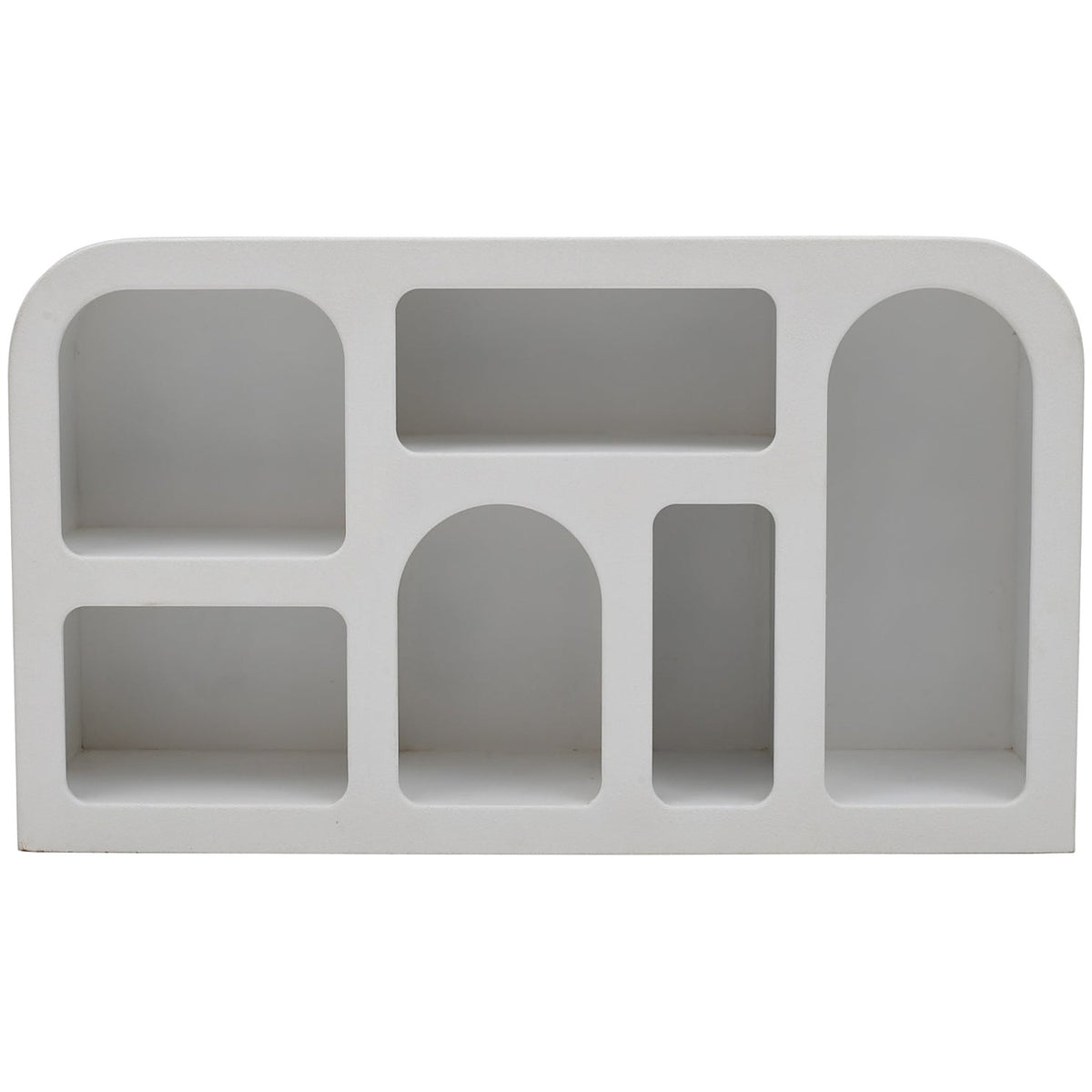 Orbica White Geometric Boho Sideboard with Open Shelves - image 4