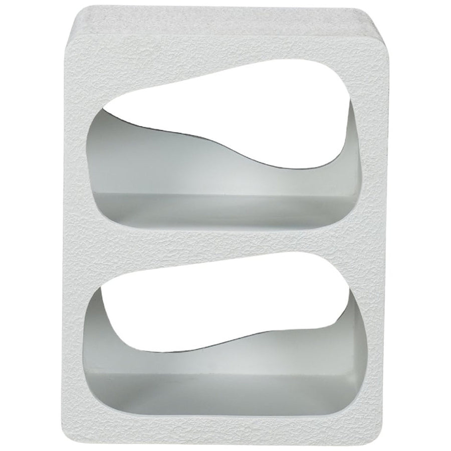 Orbica White Block Textured Finish Side Table with Storage - image 4