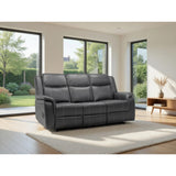Galaxy Teach Electric Recliner 3 Seater Leather in Grey