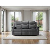 Galaxy Teach Electric Recliner 3 Seater Leather in Grey