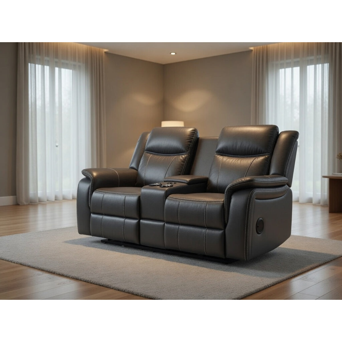 Galaxy Tech Electric Recliner 2 Seater Leather