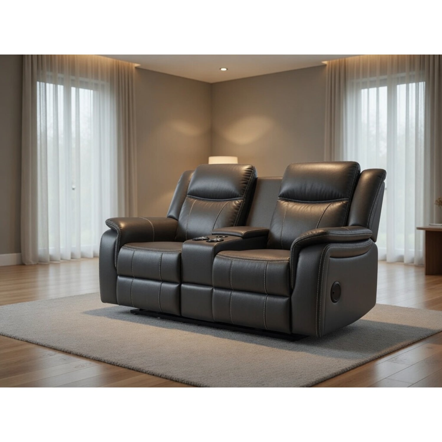 Galaxy Tech Electric Recliner 2 Seater Leather