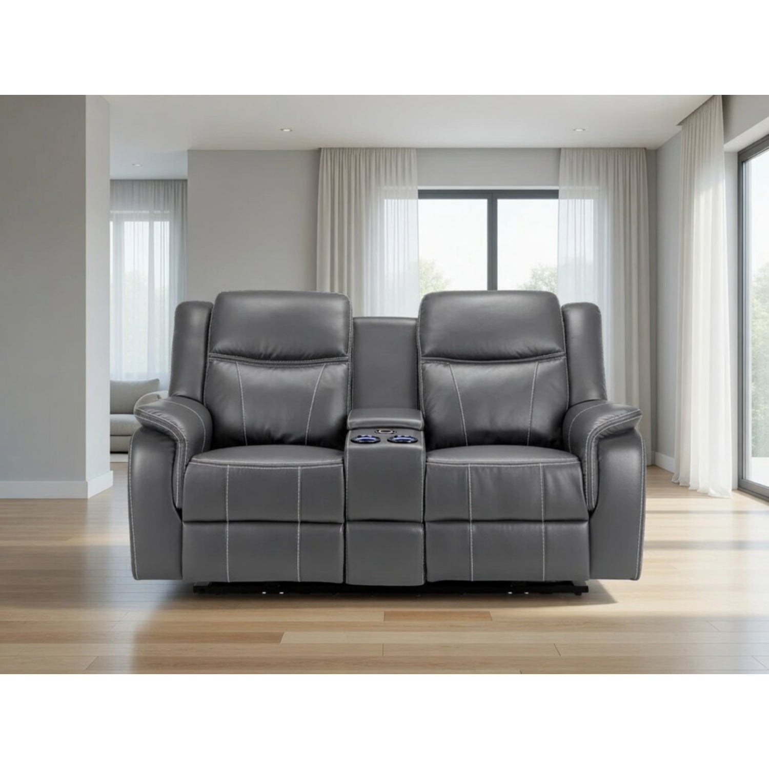 Galaxy Tech Electric Recliner 2 Seater Leather