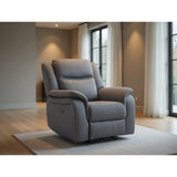 Galaxy Tech Electric Recliner Armchair Fabric in Grey