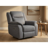 Galaxy Tech Electric Recliner Armchair Fabric in Grey