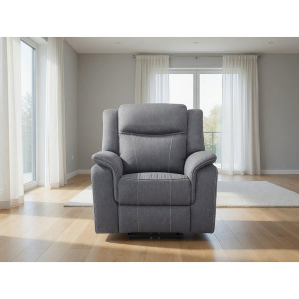 Galaxy Tech Electric Recliner Armchair Fabric in Grey