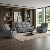 Galaxy Tech Electric Recliner Fabric 3+1+1 Sofa Set In Grey