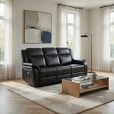 Galaxy Tech Electric Recliner 3+1+1  Sofa Set In Black