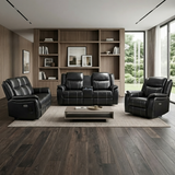 Galaxy Tech Electric Recliner 3+2+1 Sofa Set In Black