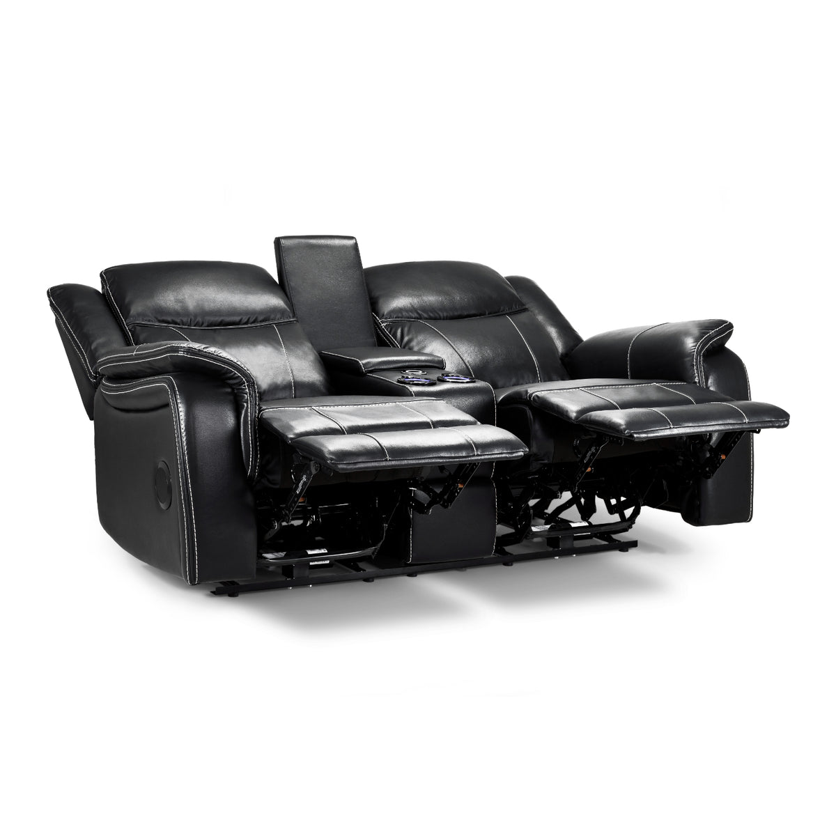 Galaxy Tech Electric Recliner 3+2+1 Sofa Set In Black