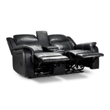 Galaxy Tech Electric Recliner 3+2+1 Sofa Set In Black